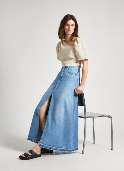 Dámska sukňa PEPE JEANS MAXI SKIRT HW SKY REG