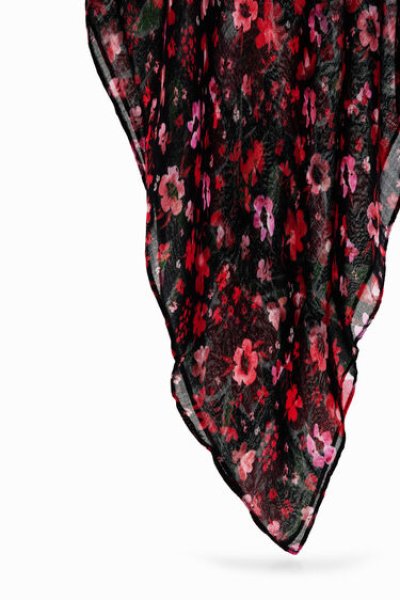 Dámsky šál DESIGUAL FOU HALF FLORAL RECTANGLE