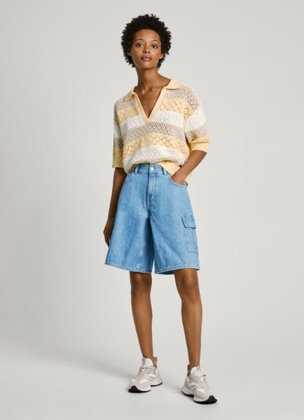 Dámske nohavice PEPE JEANS RELAXED SHORT HW WORKER