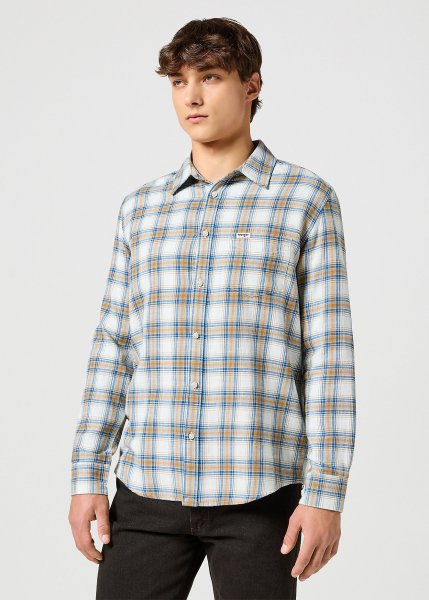 Pánska košeľa WRANGLER 1 PKT INDIGO SHIRT