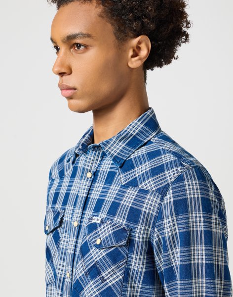 Pánská košile WRANGLER WESTERN INDIGO SHIRT