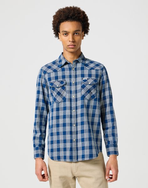 Pánska košeľa WRANGLER WESTERN INDIGO SHIRT