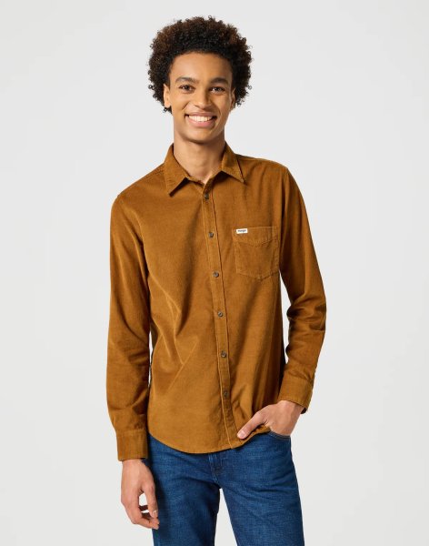 Pánska košeľa WRANGLER 1 PKT CORDUROY SHIRT